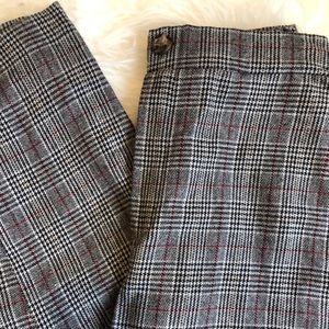 Wide leg checkered pants